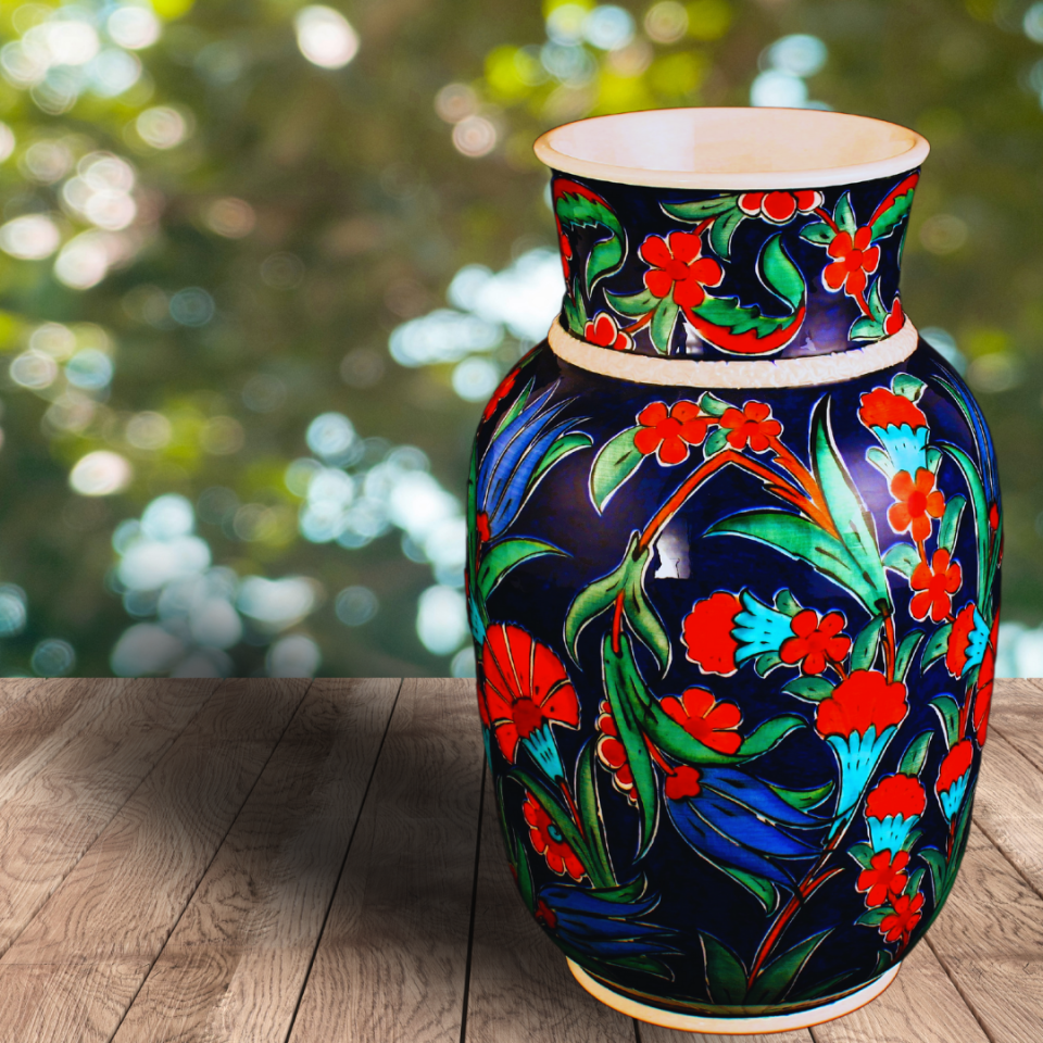 Mavi Gecede Karanfil Vazo