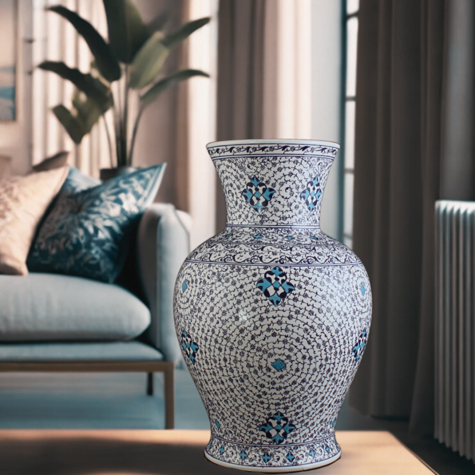 Mavi Haliç Vazo Büyük Boy