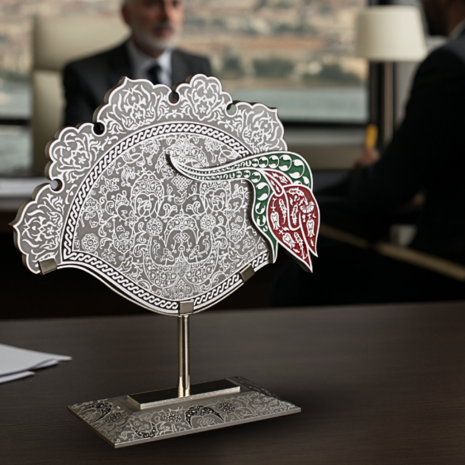 Ters Lale Cam Obje Gümüş