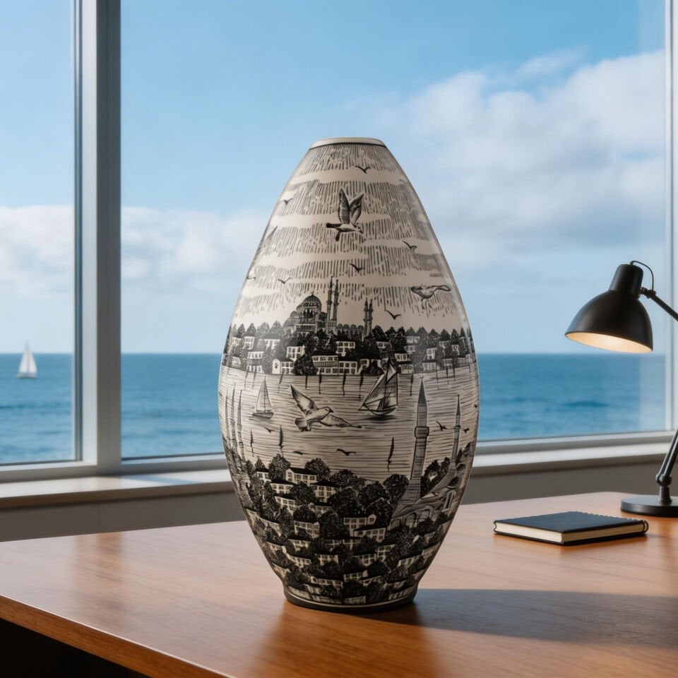 İstanbul Zarafeti Çini Vazo