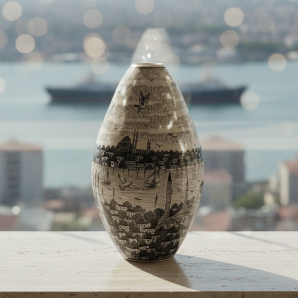 İstanbul Zarafeti Çini Vazo