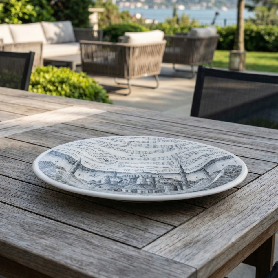 İSTANBUL SİLÜETİ ÇİNİ TABAK