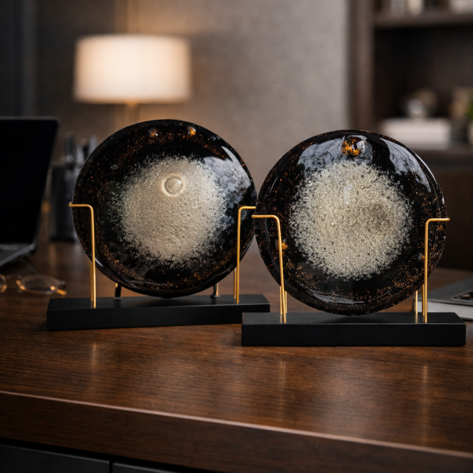 Galaksi Füzyon Cam Dekoratif Obje Seti