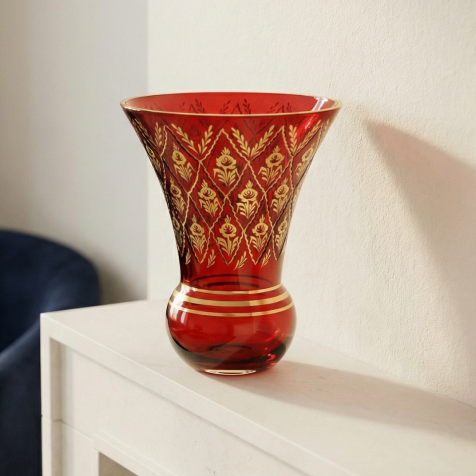 Beykoz İşi Bordo Vazo