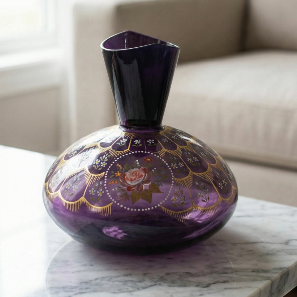 Beykoz İşi Mor Vazo