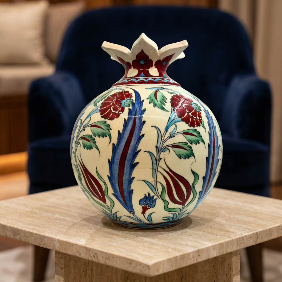 İZNİK DESENLİ ÇİNİ VAZO