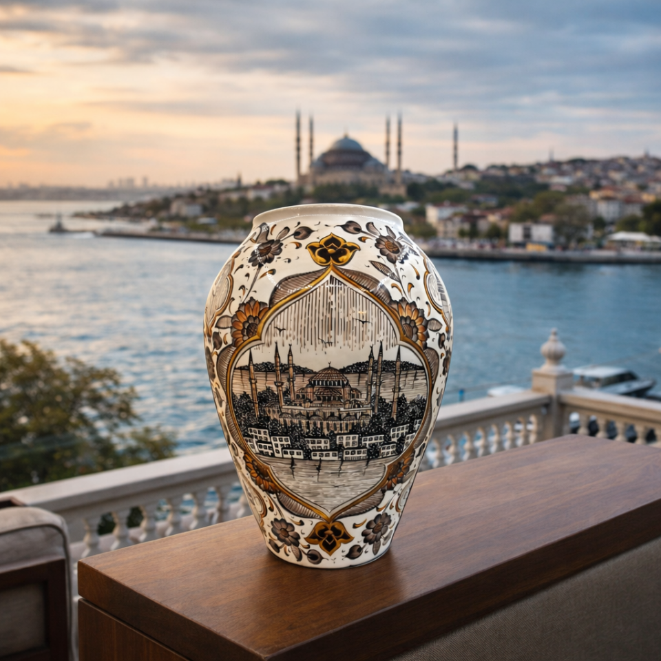PAYİTAHT İSTANBUL ÇİNİ VAZO