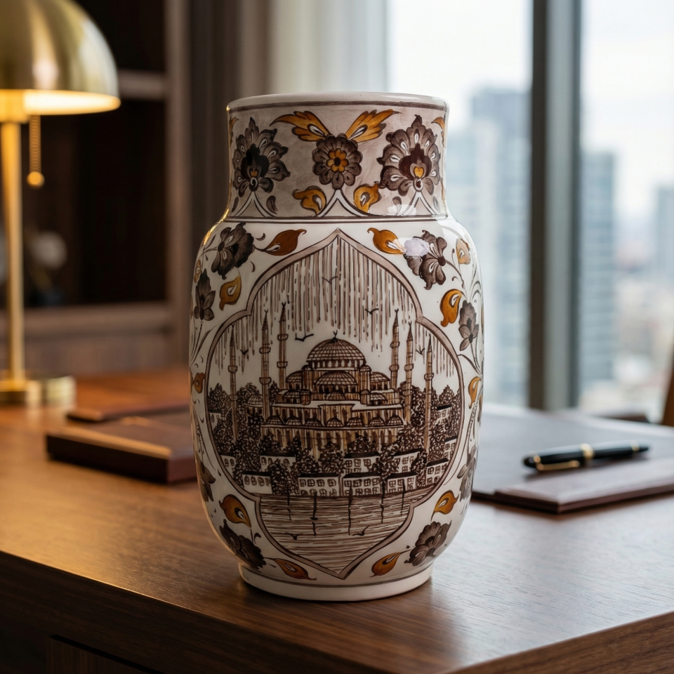 İSTANBUL KUBBE HATIRASI SERAMİK VAZO