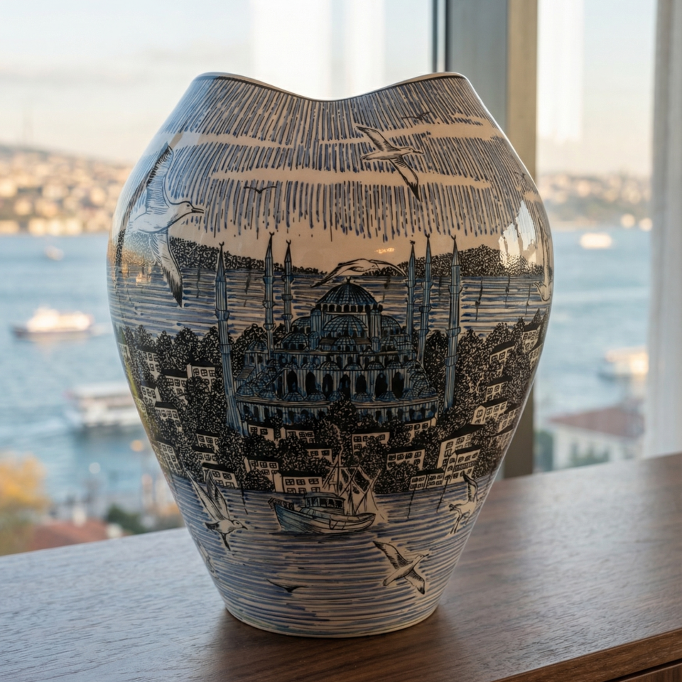 İSTANBUL PANORAMA SERAMİK VAZO