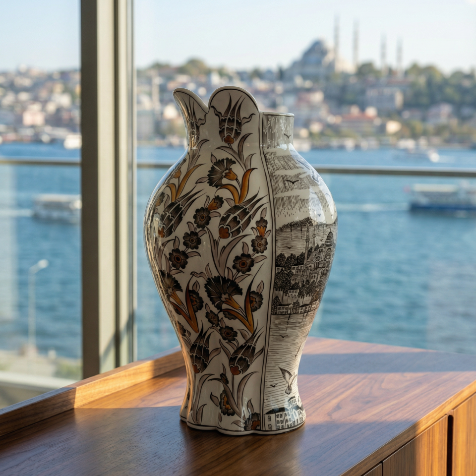 BOĞUMLU İSTANBUL SERAMİK VAZO