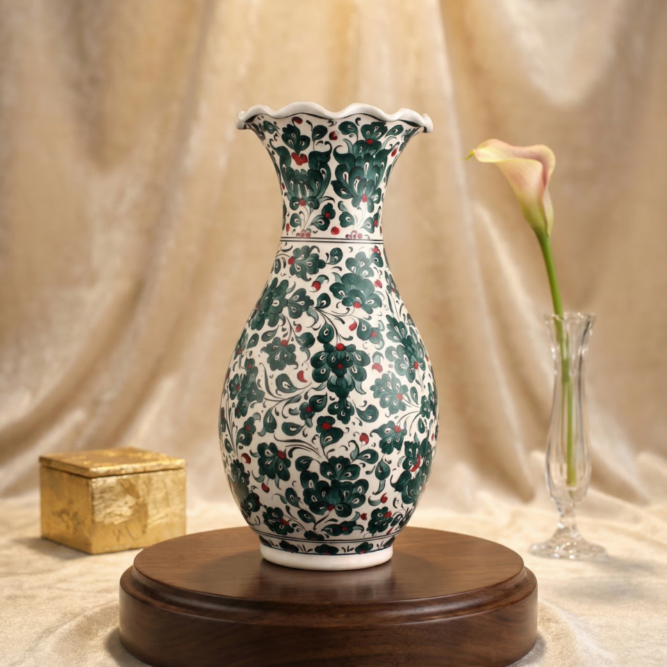 Nakkaş Bahçesi Yeşil Vazo