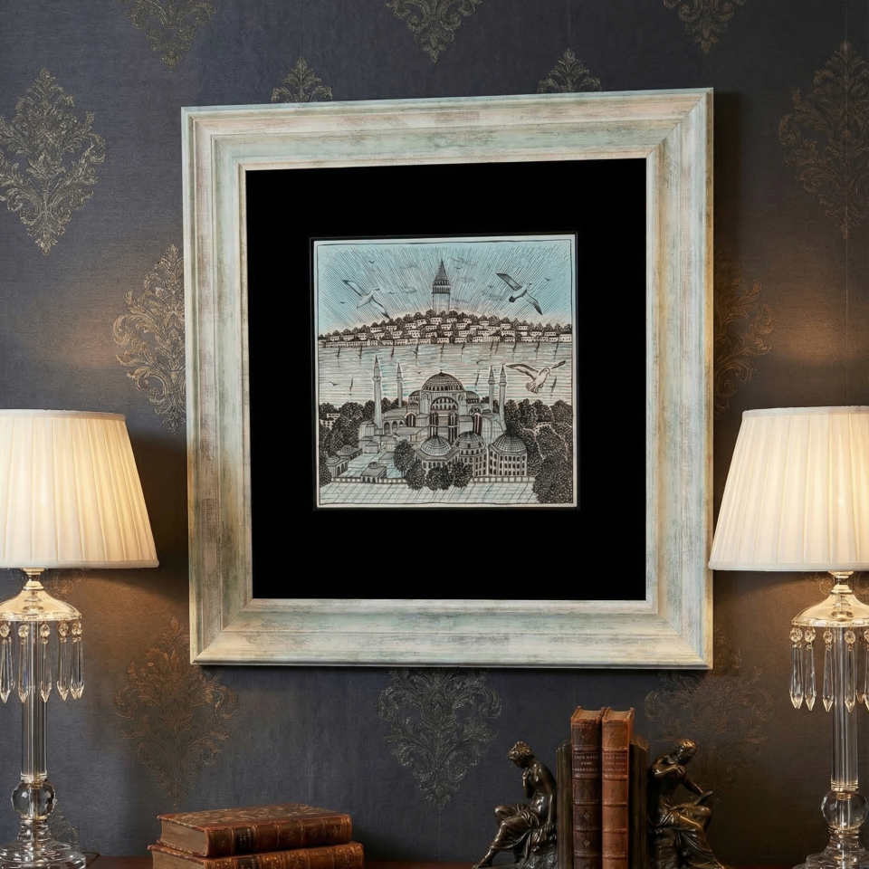İSTANBUL SİLÜETİ SERAMİK SANAT TABLO