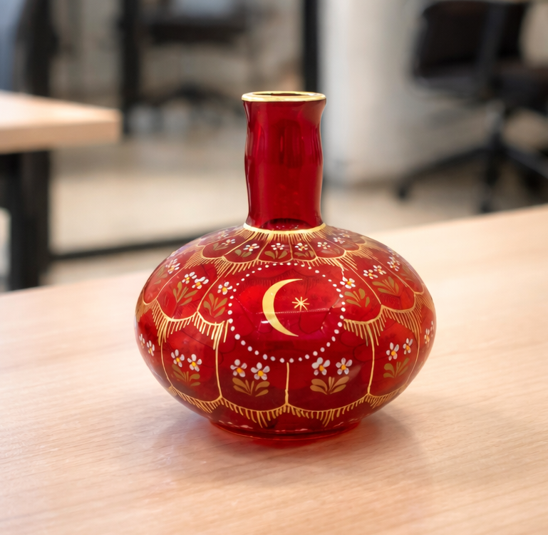 AY YILDIZ VAZO KIRMIZI BEYKOZ İŞİ