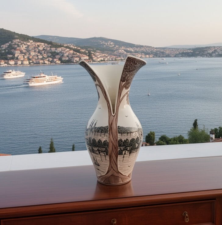 HAYAT AĞACI İSTANBUL SİYAH&KAHVE VAZO